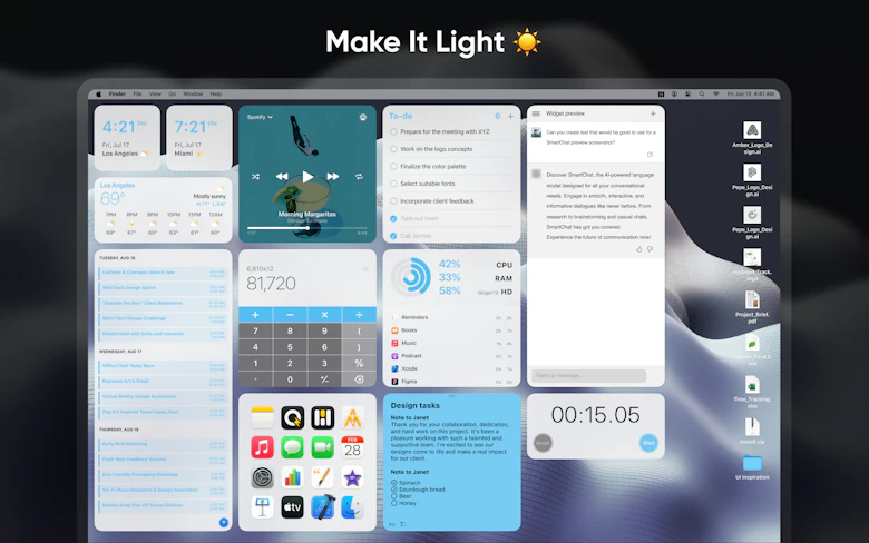 WidgetWall on Setapp | Add widgets to Mac desktop