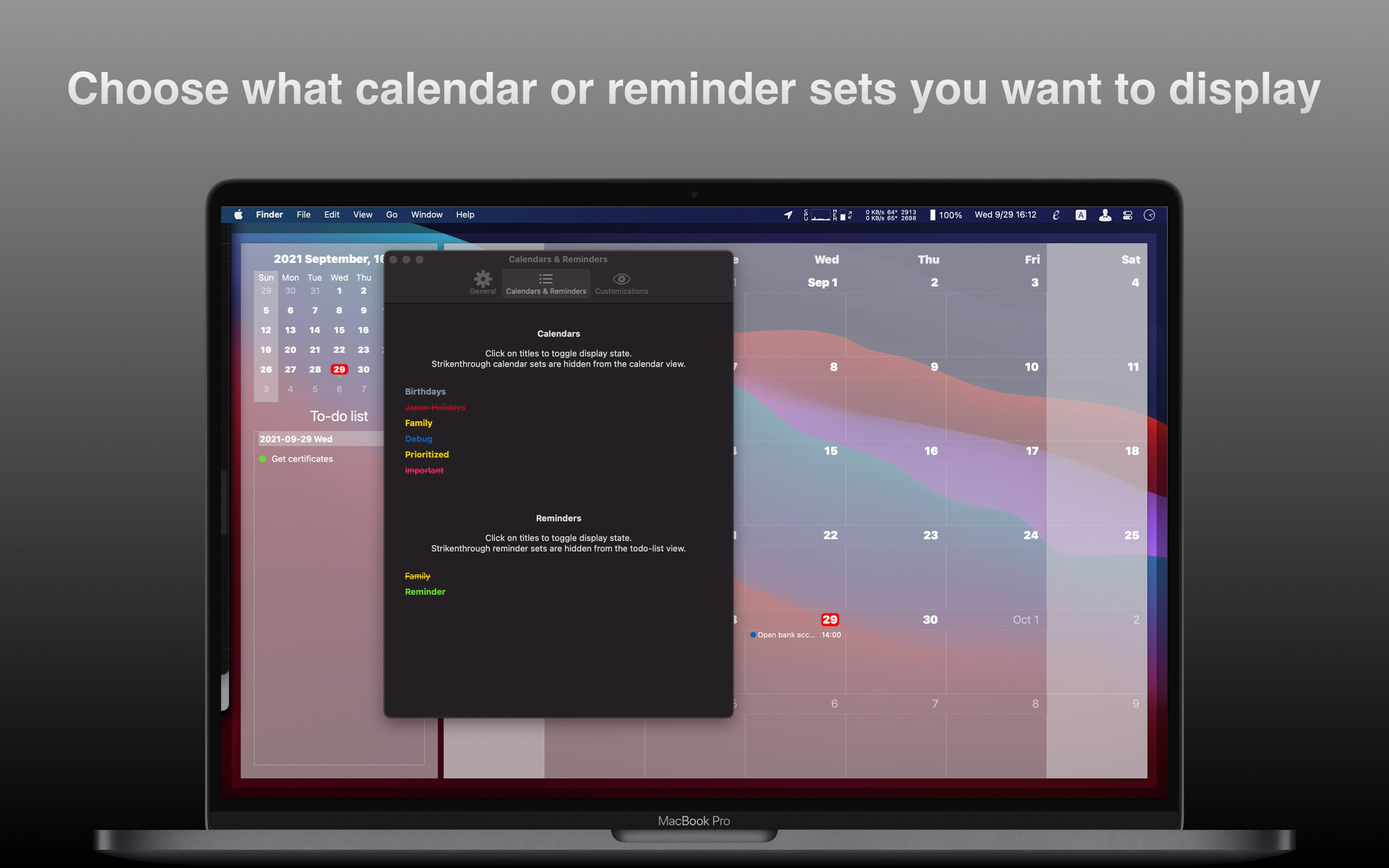 WallCal en Setapp Fija el calendario en el escritorio