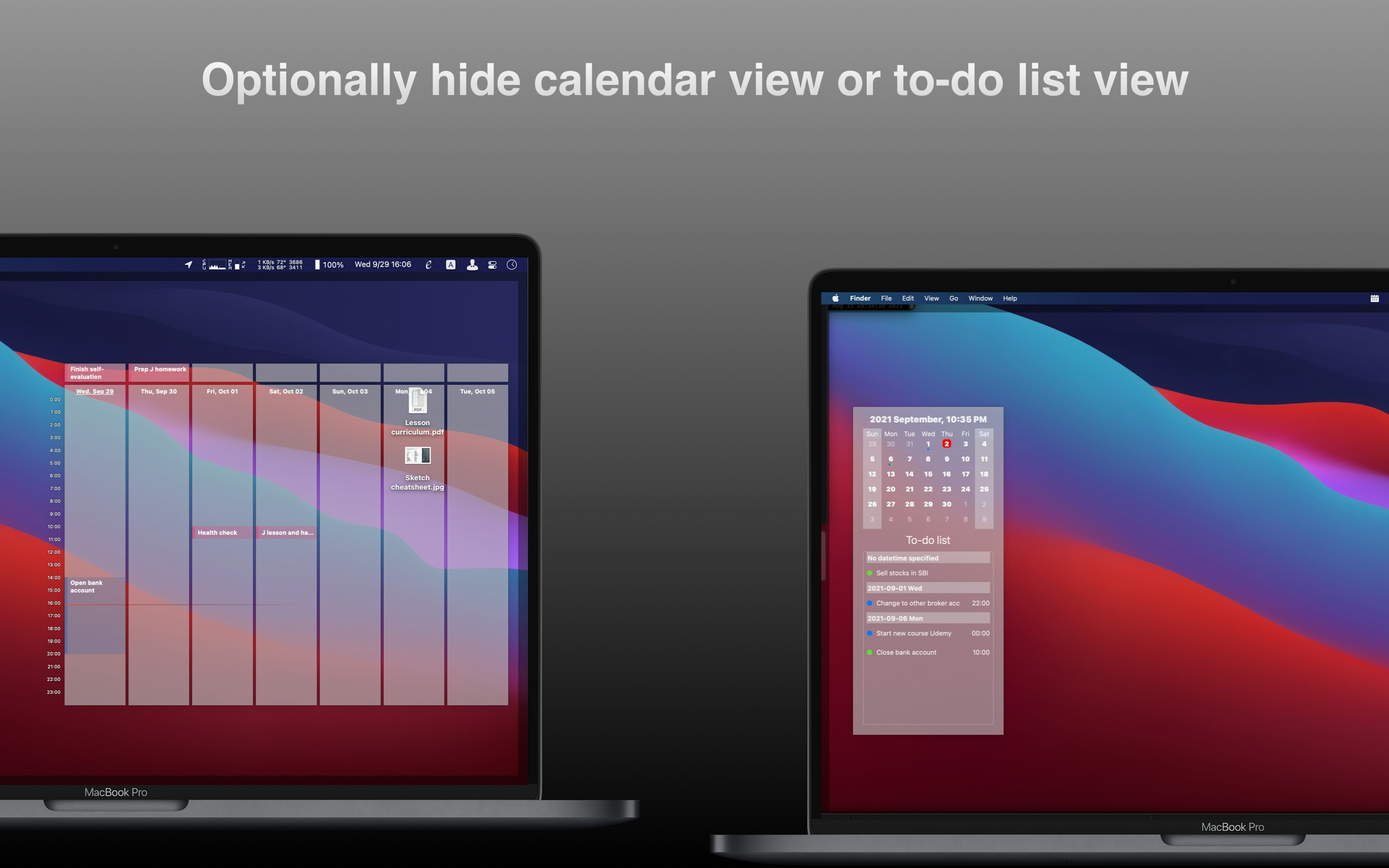 WallCal on Setapp Pin clear calendar to desktop