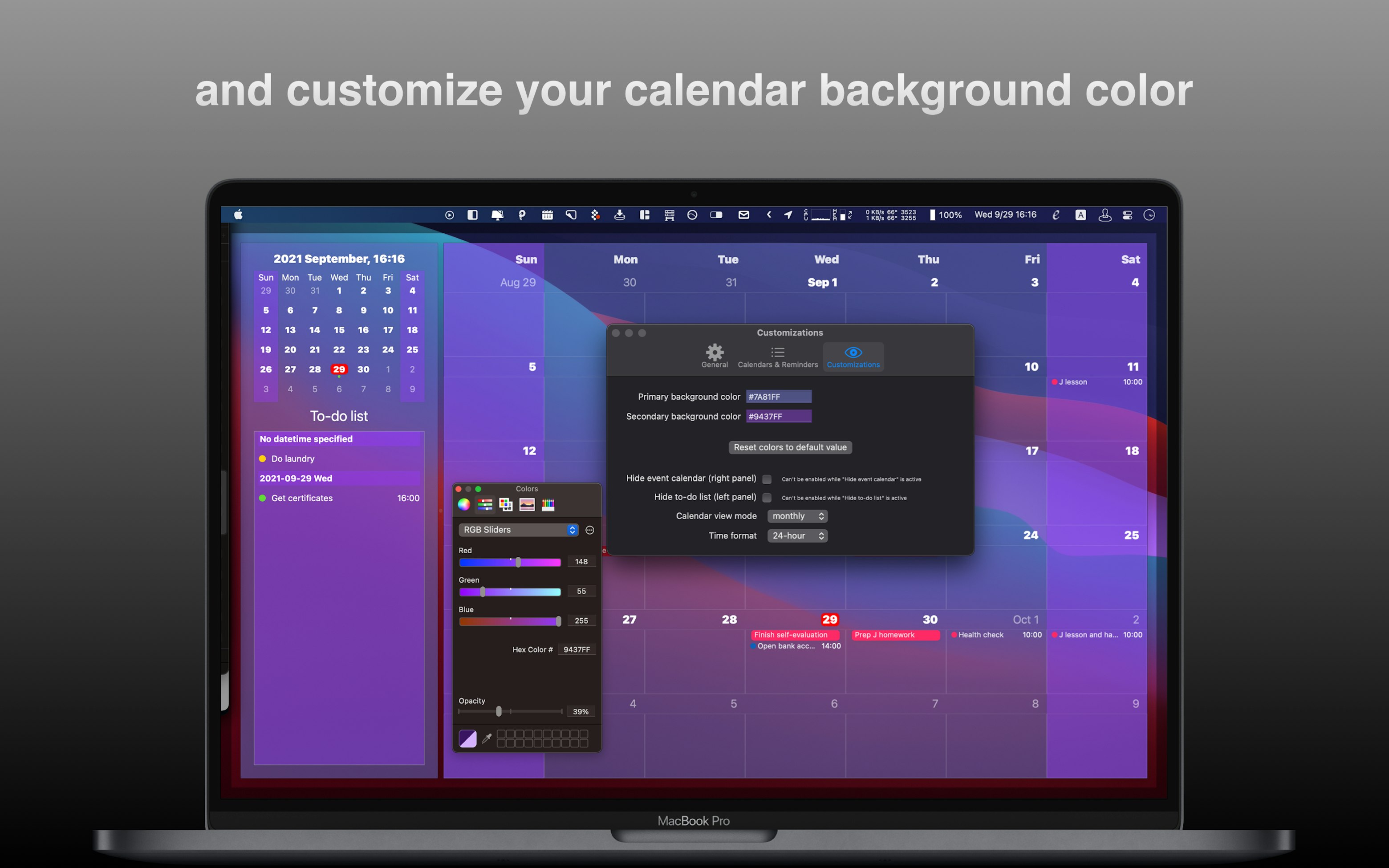 WallCal on Setapp Pin clear calendar to desktop