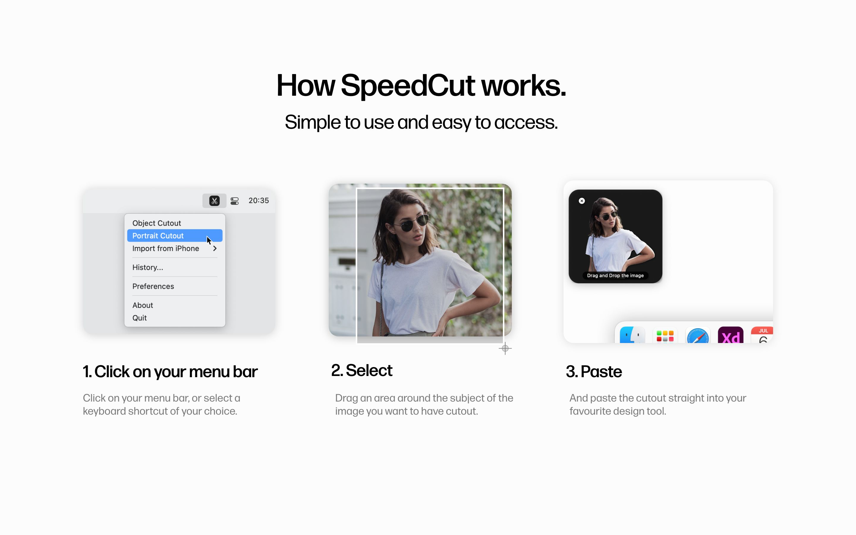 Screenshot of SpeedCut featuring drag and drop functionality
