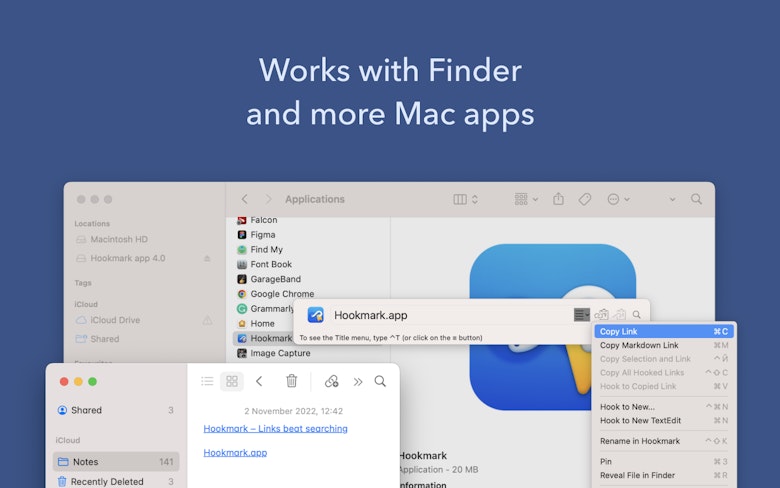 Works with Finder and more Mac apps