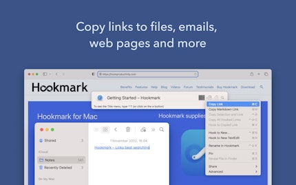 Copy links to files, emails, web pages and more