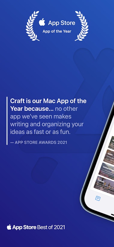 Craft is our App Store Best of 2021