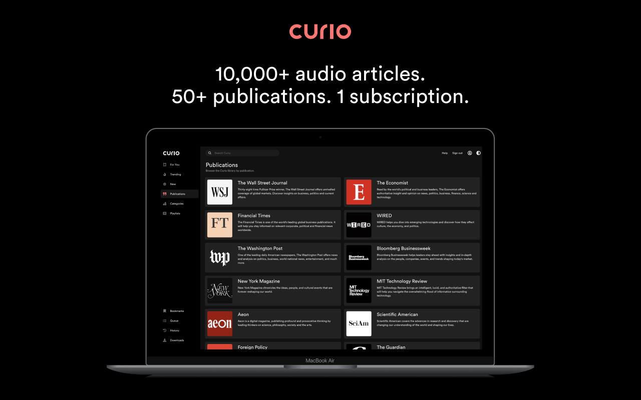 Curio iOS App Screenshot