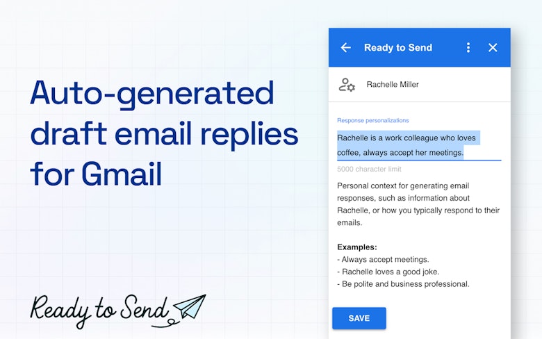Auto-generated draft email replies for Gmail
