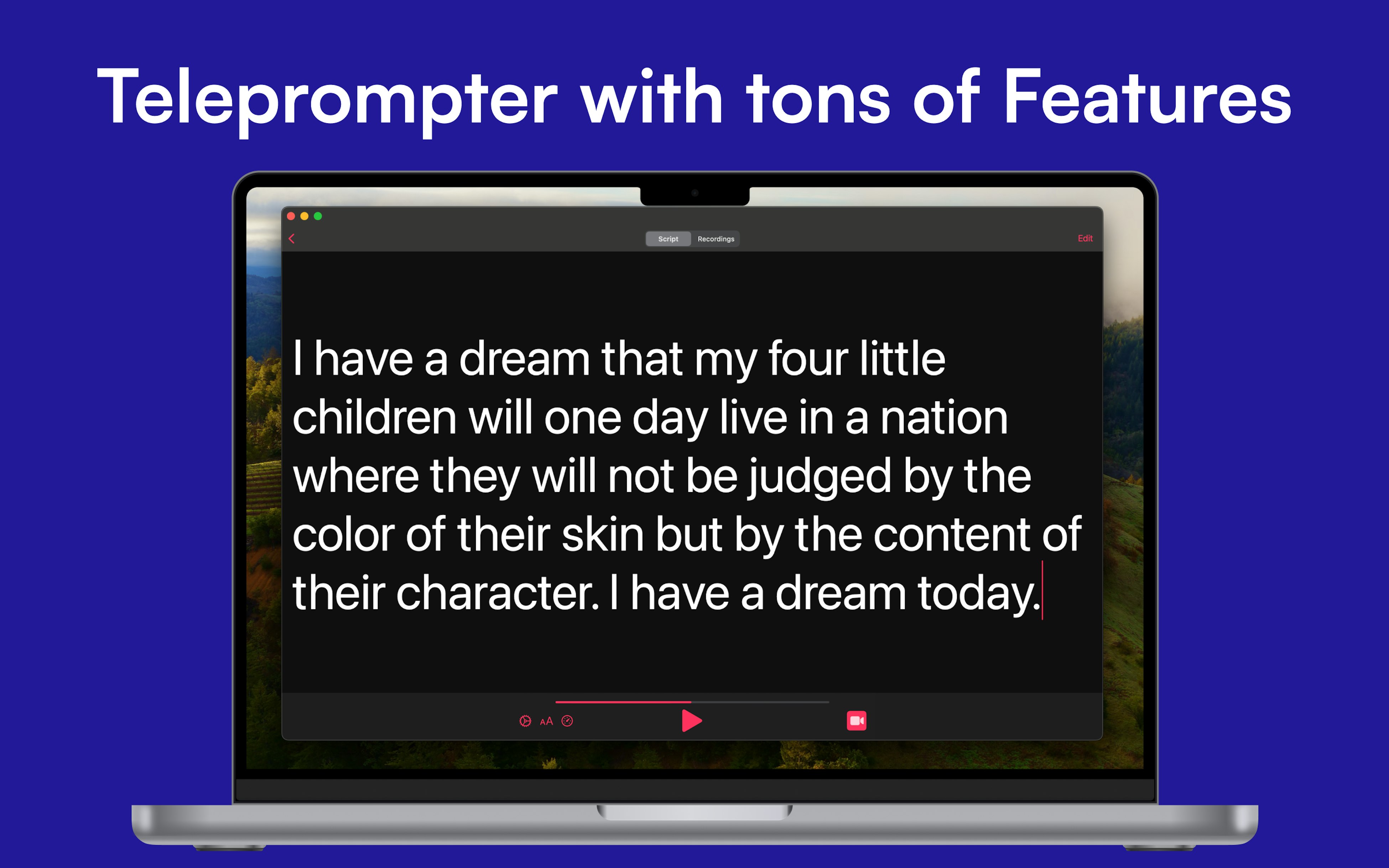 Teleprompter App on Setapp | Record video with teleprompter