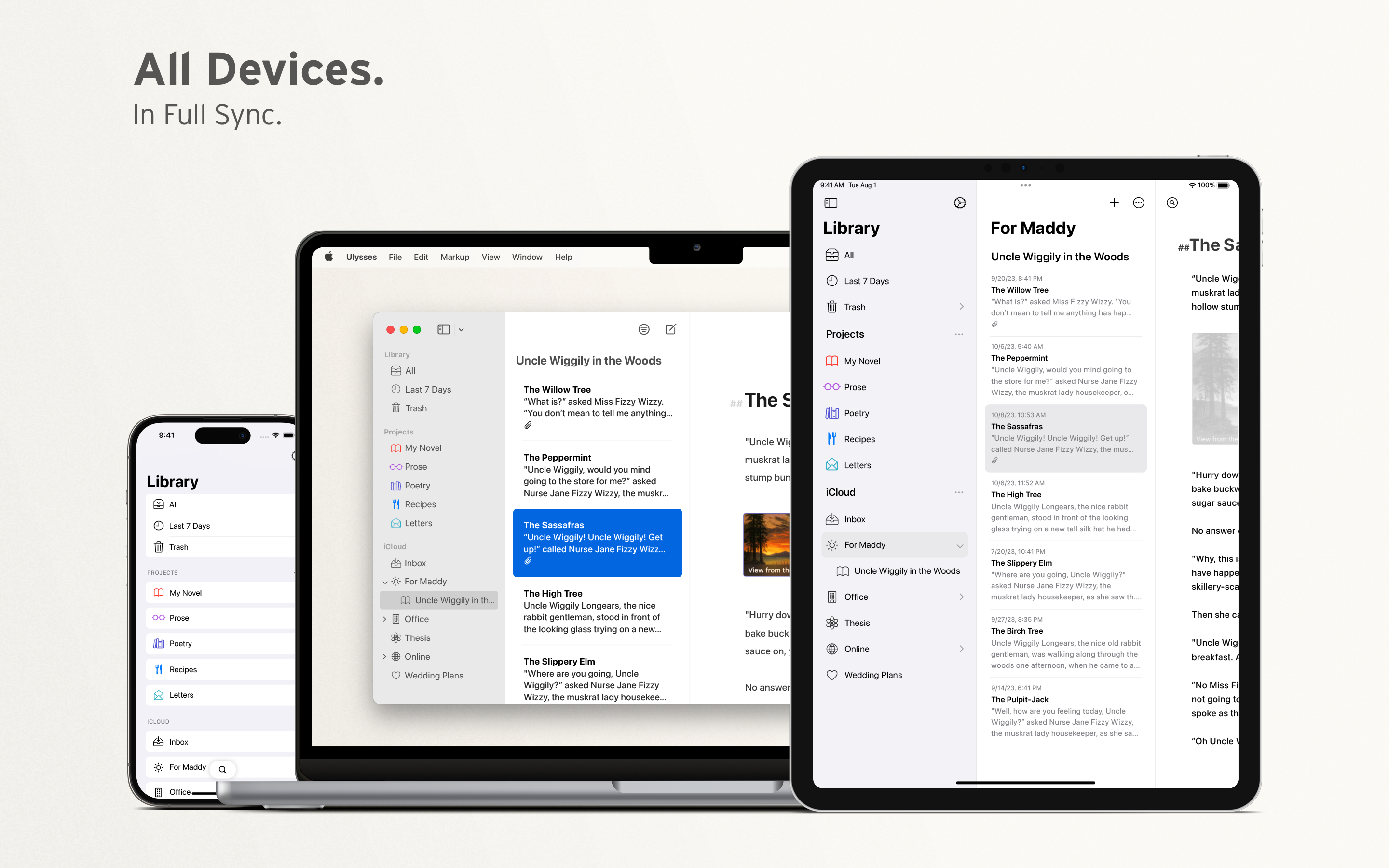 Screenshot of Ulysses Publishing