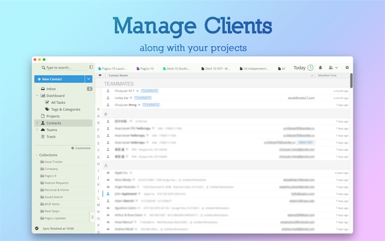 Manage Clients along with your projects