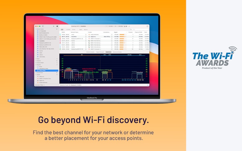 Go beyond Wi-Fi discovery. Find the best channel for your network or determine a better placement for your access points.
