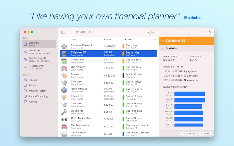 "Like having your own financial planner" Mashable