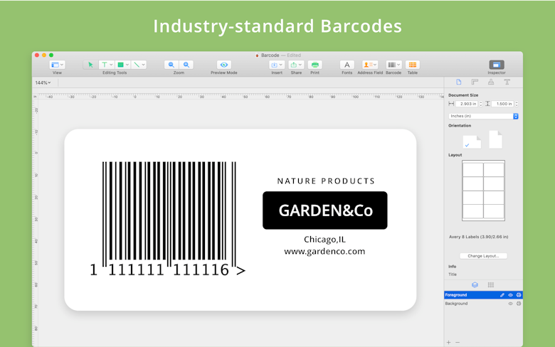 Industry-standard Barcodes