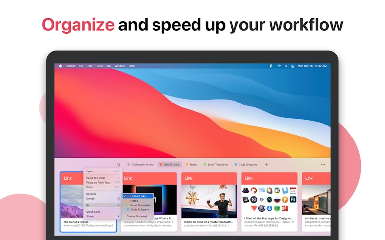 Organize and speed up your workflow